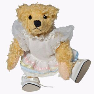 Vintage 90s Gallery Teddy Bears 10 Inch Posable Arms Legs Dress Plush 0702 Toy